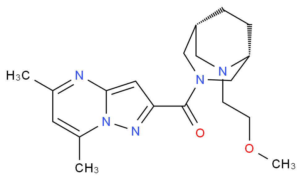 2-{[(1R*,5R*)-6-(2-methoxyethyl)-3,6-diazabicyclo[3.2.2]non-3-yl]carbonyl}-5,7-dimethylpyrazolo[1,5-a]pyrimidine_Molecular_structure_CAS_)