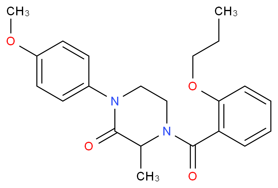 1-(4-methoxyphenyl)-3-methyl-4-(2-propoxybenzoyl)-2-piperazinone_Molecular_structure_CAS_)