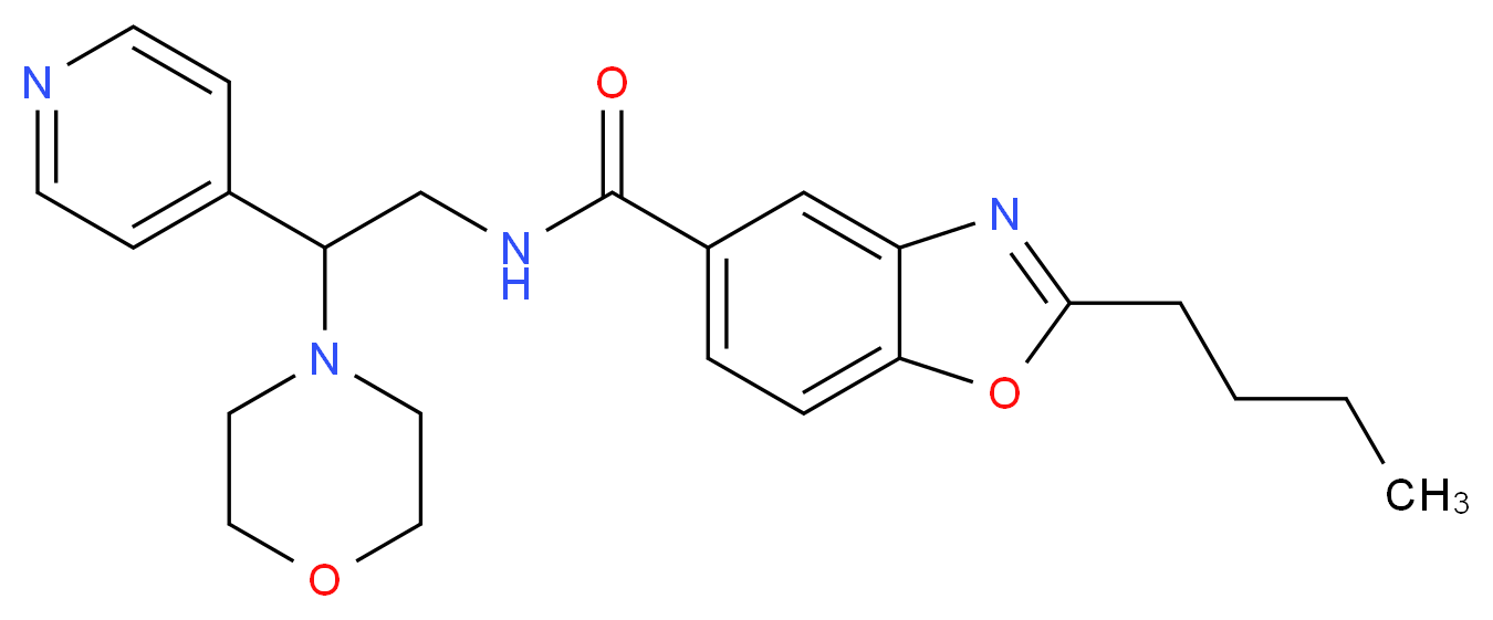 2-butyl-N-[2-(4-morpholinyl)-2-(4-pyridinyl)ethyl]-1,3-benzoxazole-5-carboxamide_Molecular_structure_CAS_)