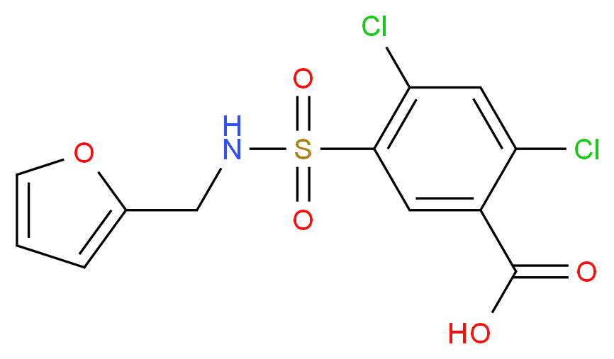 2,4-Dichloro-5-[(furan-2-ylmethyl)-sulfamoyl]-benzoic acid_Molecular_structure_CAS_)