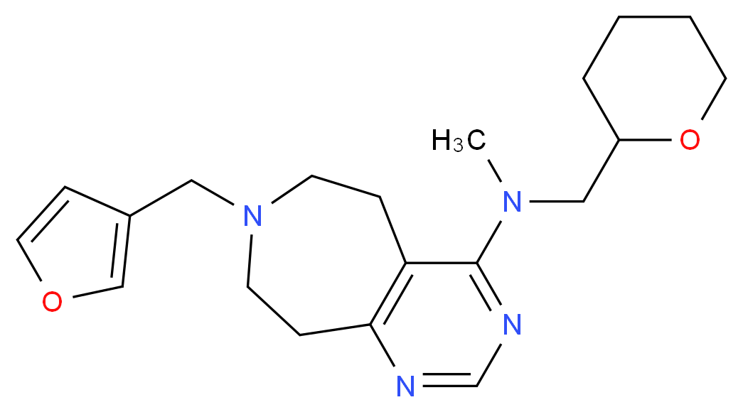 7-(3-furylmethyl)-N-methyl-N-(tetrahydro-2H-pyran-2-ylmethyl)-6,7,8,9-tetrahydro-5H-pyrimido[4,5-d]azepin-4-amine_Molecular_structure_CAS_)