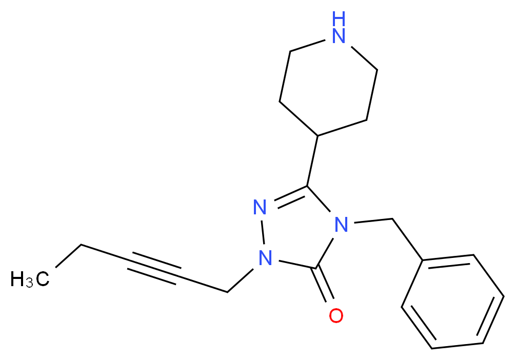 4-benzyl-2-pent-2-yn-1-yl-5-piperidin-4-yl-2,4-dihydro-3H-1,2,4-triazol-3-one_Molecular_structure_CAS_)