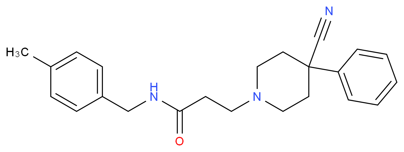 3-(4-cyano-4-phenylpiperidin-1-yl)-N-(4-methylbenzyl)propanamide_Molecular_structure_CAS_)