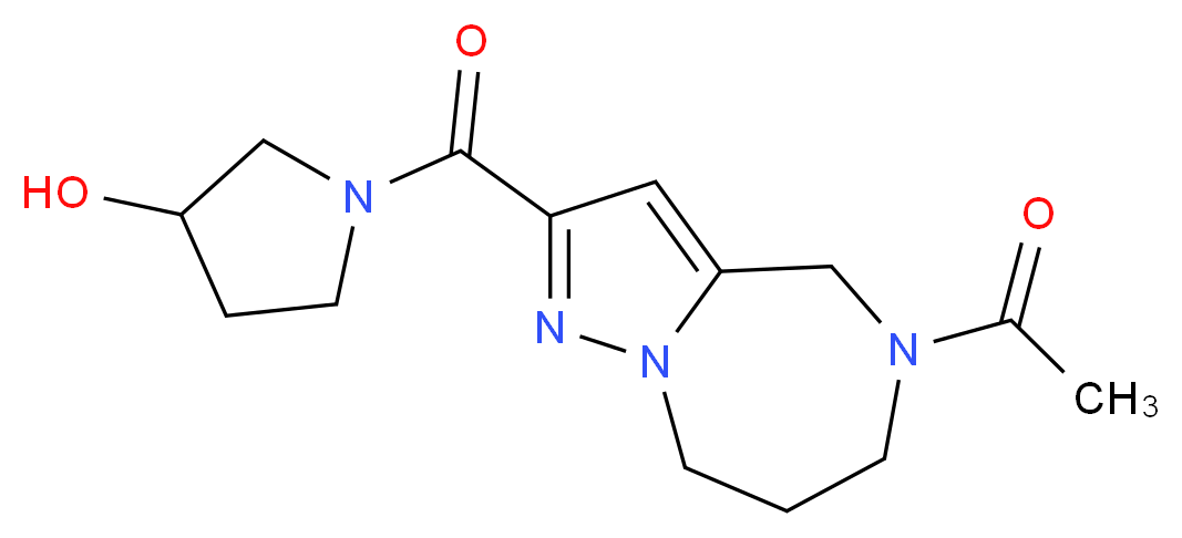 1-[(5-acetyl-5,6,7,8-tetrahydro-4H-pyrazolo[1,5-a][1,4]diazepin-2-yl)carbonyl]pyrrolidin-3-ol_Molecular_structure_CAS_)