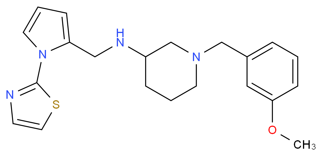 1-(3-methoxybenzyl)-N-{[1-(1,3-thiazol-2-yl)-1H-pyrrol-2-yl]methyl}-3-piperidinamine_Molecular_structure_CAS_)
