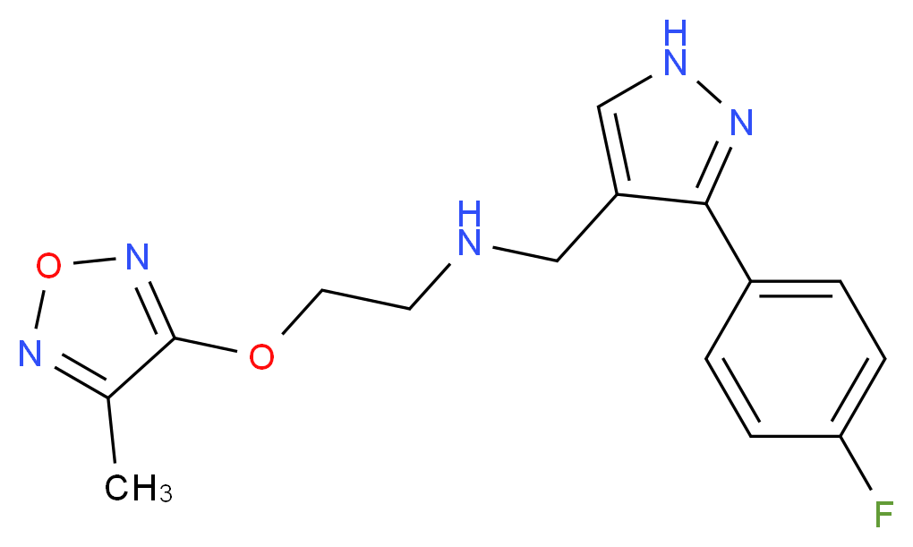 N-{[3-(4-fluorophenyl)-1H-pyrazol-4-yl]methyl}-2-[(4-methyl-1,2,5-oxadiazol-3-yl)oxy]ethanamine_Molecular_structure_CAS_)