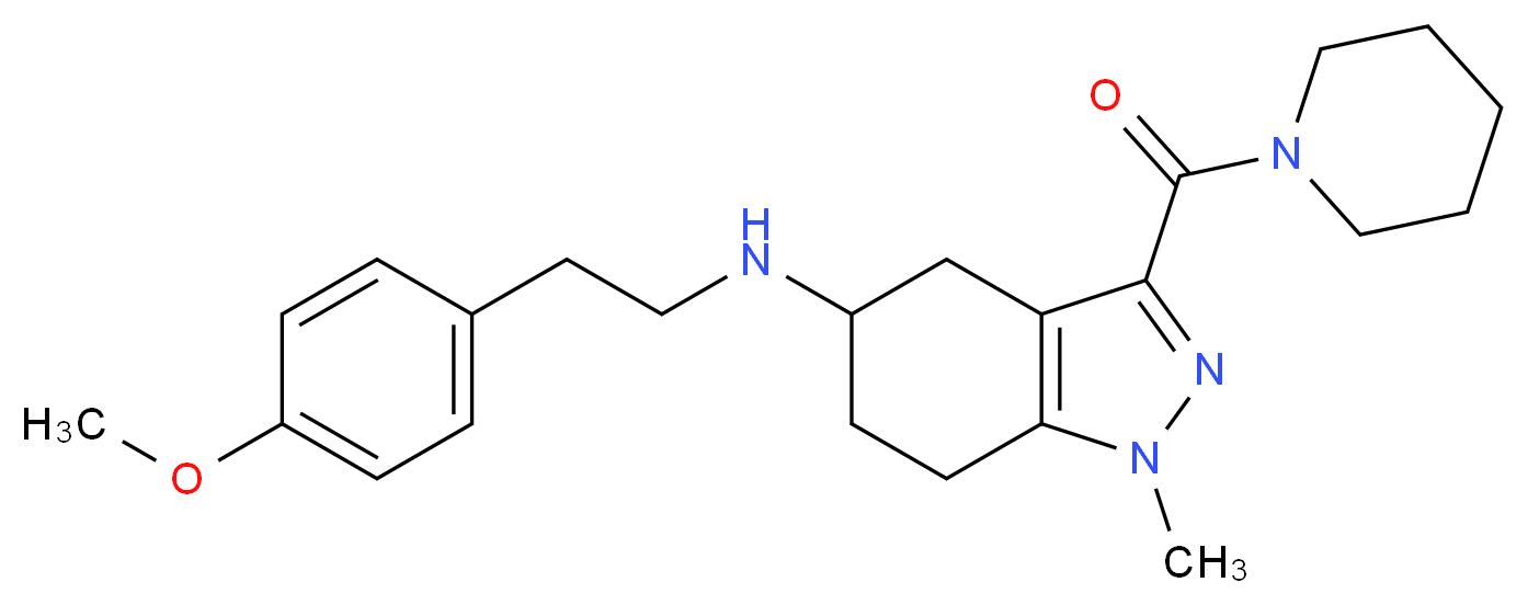 N-[2-(4-methoxyphenyl)ethyl]-1-methyl-3-(1-piperidinylcarbonyl)-4,5,6,7-tetrahydro-1H-indazol-5-amine_Molecular_structure_CAS_)
