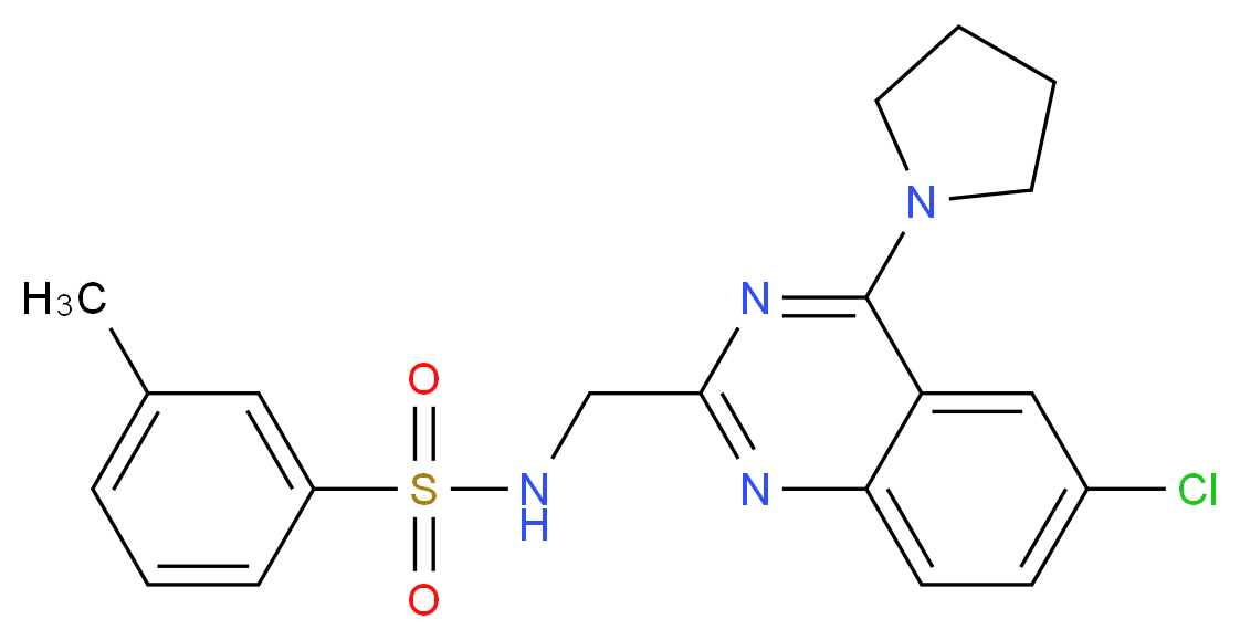 N-{[6-chloro-4-(1-pyrrolidinyl)-2-quinazolinyl]methyl}-3-methylbenzenesulfonamide_Molecular_structure_CAS_)