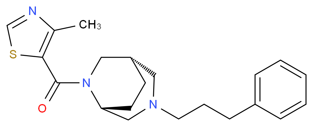 (1S*,5R*)-6-[(4-methyl-1,3-thiazol-5-yl)carbonyl]-3-(3-phenylpropyl)-3,6-diazabicyclo[3.2.2]nonane_Molecular_structure_CAS_)