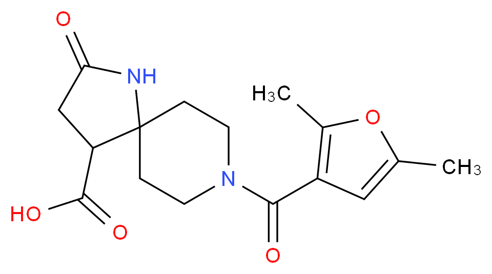 8-(2,5-dimethyl-3-furoyl)-2-oxo-1,8-diazaspiro[4.5]decane-4-carboxylic acid_Molecular_structure_CAS_)