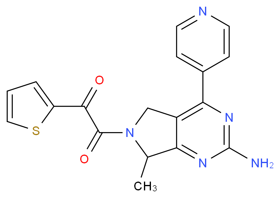 2-(2-amino-7-methyl-4-pyridin-4-yl-5,7-dihydro-6H-pyrrolo[3,4-d]pyrimidin-6-yl)-2-oxo-1-(2-thienyl)ethanone_Molecular_structure_CAS_)