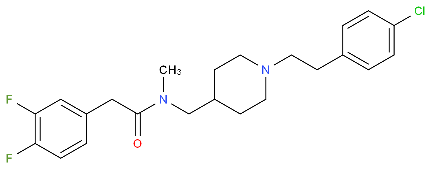 N-({1-[2-(4-chlorophenyl)ethyl]-4-piperidinyl}methyl)-2-(3,4-difluorophenyl)-N-methylacetamide_Molecular_structure_CAS_)