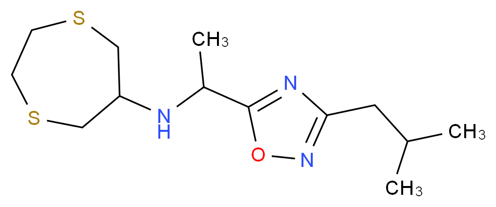 1,4-dithiepan-6-yl[1-(3-isobutyl-1,2,4-oxadiazol-5-yl)ethyl]amine_Molecular_structure_CAS_)