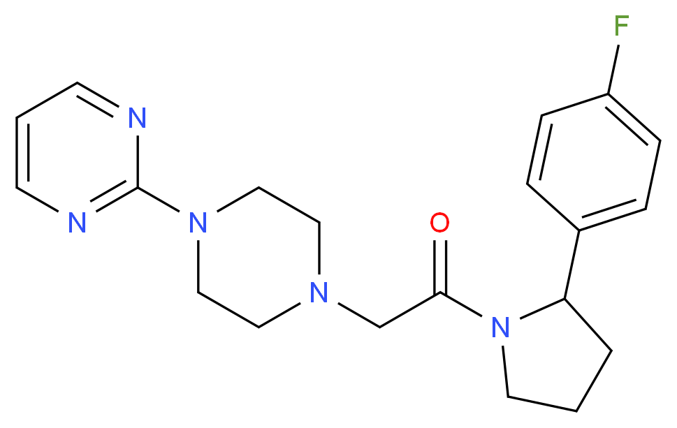 2-(4-{2-[2-(4-fluorophenyl)-1-pyrrolidinyl]-2-oxoethyl}-1-piperazinyl)pyrimidine_Molecular_structure_CAS_)