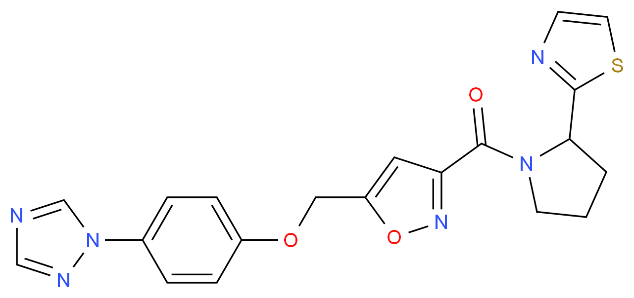 1-{4-[(3-{[2-(1,3-thiazol-2-yl)-1-pyrrolidinyl]carbonyl}-5-isoxazolyl)methoxy]phenyl}-1H-1,2,4-triazole_Molecular_structure_CAS_)