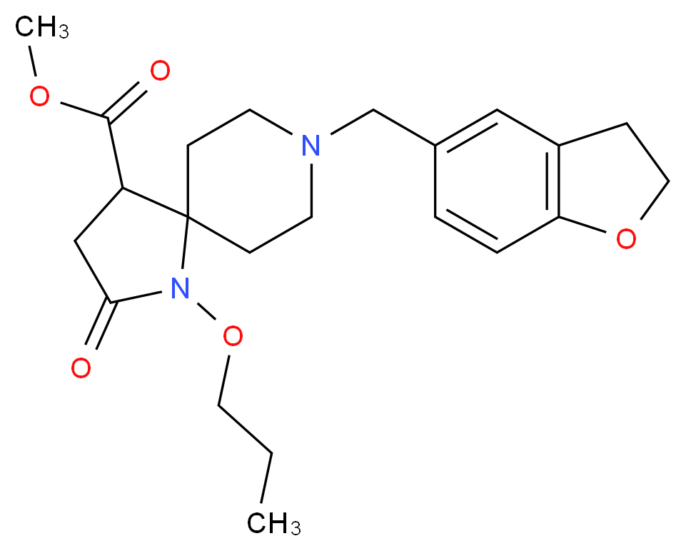 methyl 8-(2,3-dihydro-1-benzofuran-5-ylmethyl)-2-oxo-1-propoxy-1,8-diazaspiro[4.5]decane-4-carboxylate_Molecular_structure_CAS_)