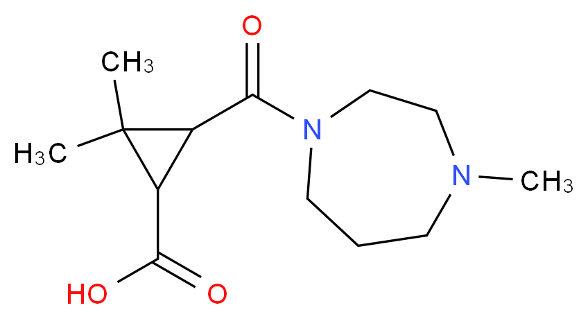 2,2-Dimethyl-3-[(4-methyl-1,4-diazepan-1-yl)-carbonyl]cyclopropanecarboxylic acid_Molecular_structure_CAS_)