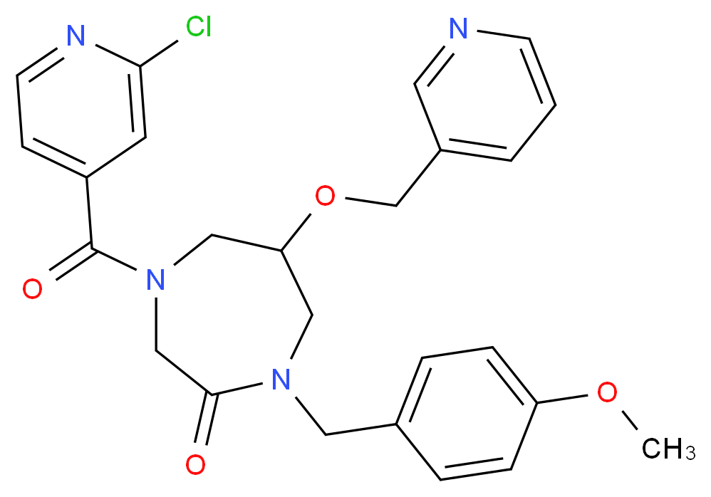 4-(2-chloroisonicotinoyl)-1-(4-methoxybenzyl)-6-(3-pyridinylmethoxy)-1,4-diazepan-2-one_Molecular_structure_CAS_)