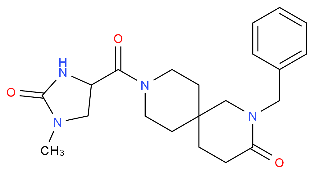 2-benzyl-9-[(1-methyl-2-oxoimidazolidin-4-yl)carbonyl]-2,9-diazaspiro[5.5]undecan-3-one_Molecular_structure_CAS_)