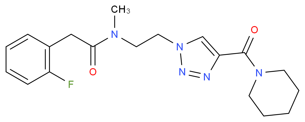 2-(2-fluorophenyl)-N-methyl-N-{2-[4-(1-piperidinylcarbonyl)-1H-1,2,3-triazol-1-yl]ethyl}acetamide_Molecular_structure_CAS_)