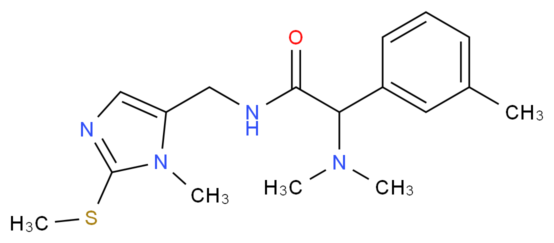 2-(dimethylamino)-N-{[1-methyl-2-(methylthio)-1H-imidazol-5-yl]methyl}-2-(3-methylphenyl)acetamide_Molecular_structure_CAS_)