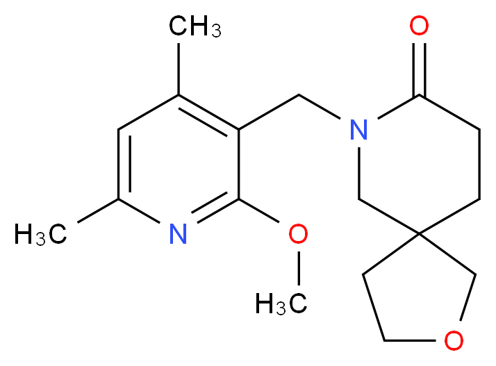 7-[(2-methoxy-4,6-dimethylpyridin-3-yl)methyl]-2-oxa-7-azaspiro[4.5]decan-8-one_Molecular_structure_CAS_)
