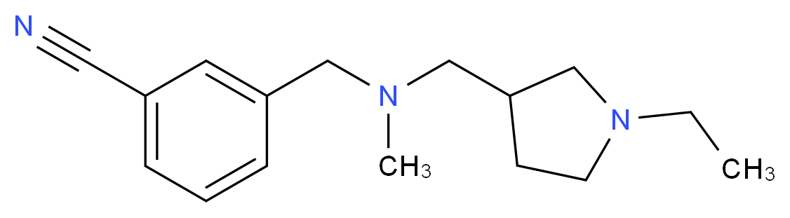 3-{[[(1-ethylpyrrolidin-3-yl)methyl](methyl)amino]methyl}benzonitrile_Molecular_structure_CAS_)