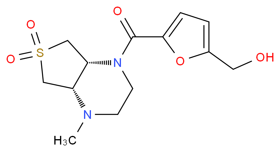 (5-{[(4aS*,7aR*)-4-methyl-6,6-dioxidohexahydrothieno[3,4-b]pyrazin-1(2H)-yl]carbonyl}-2-furyl)methanol_Molecular_structure_CAS_)