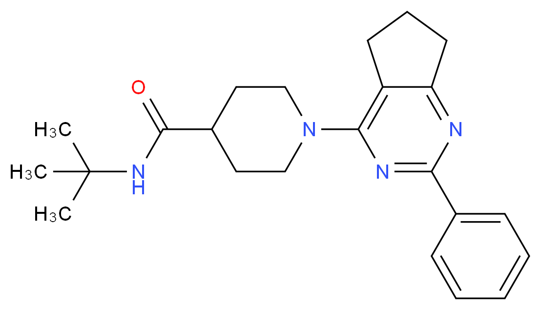 N-(tert-butyl)-1-(2-phenyl-6,7-dihydro-5H-cyclopenta[d]pyrimidin-4-yl)-4-piperidinecarboxamide_Molecular_structure_CAS_)