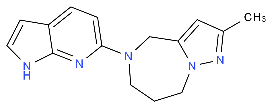 2-methyl-5-(1H-pyrrolo[2,3-b]pyridin-6-yl)-5,6,7,8-tetrahydro-4H-pyrazolo[1,5-a][1,4]diazepine_Molecular_structure_CAS_)