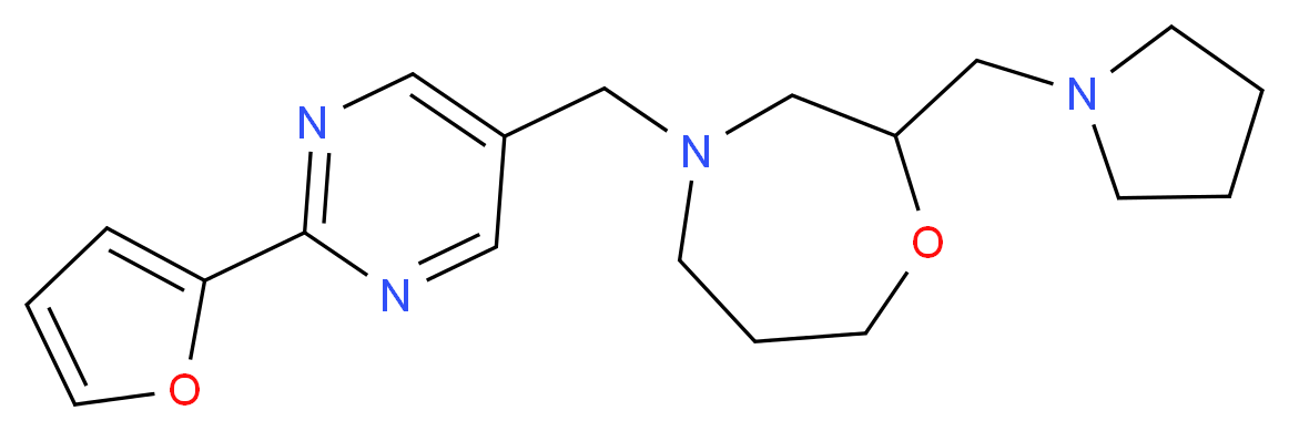 4-{[2-(2-furyl)pyrimidin-5-yl]methyl}-2-(pyrrolidin-1-ylmethyl)-1,4-oxazepane_Molecular_structure_CAS_)