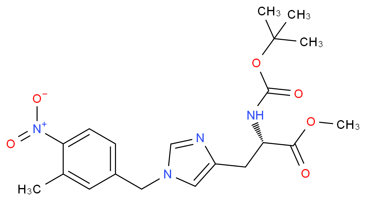 N-Boc-3-(3-methyl-4-nitrobenzyl)-L-histidine methyl ester_Molecular_structure_CAS_114787-83-6)