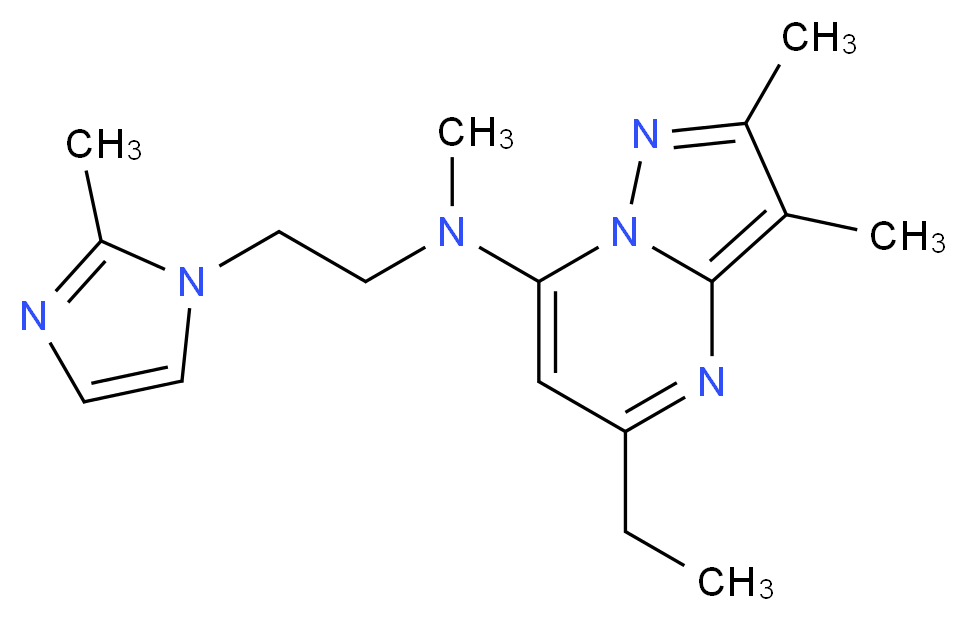 5-ethyl-N,2,3-trimethyl-N-[2-(2-methyl-1H-imidazol-1-yl)ethyl]pyrazolo[1,5-a]pyrimidin-7-amine_Molecular_structure_CAS_)