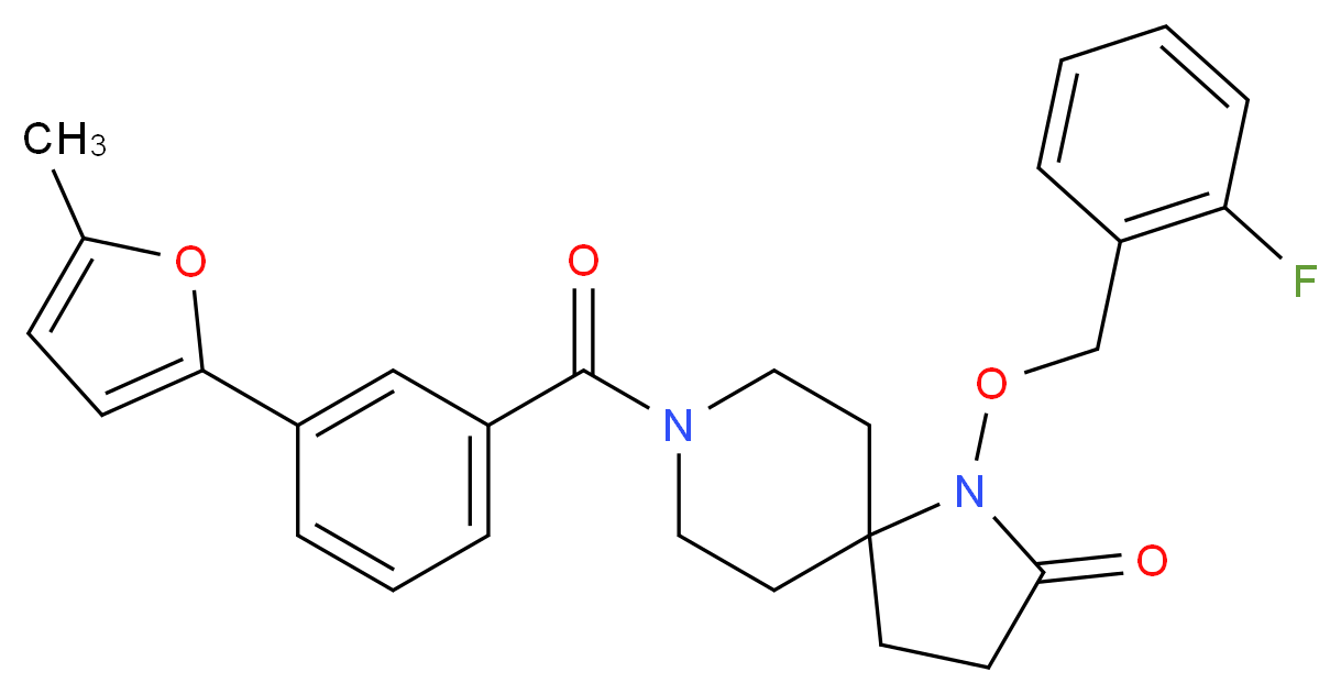 1-[(2-fluorobenzyl)oxy]-8-[3-(5-methyl-2-furyl)benzoyl]-1,8-diazaspiro[4.5]decan-2-one_Molecular_structure_CAS_)