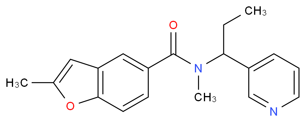 N,2-dimethyl-N-(1-pyridin-3-ylpropyl)-1-benzofuran-5-carboxamide_Molecular_structure_CAS_)
