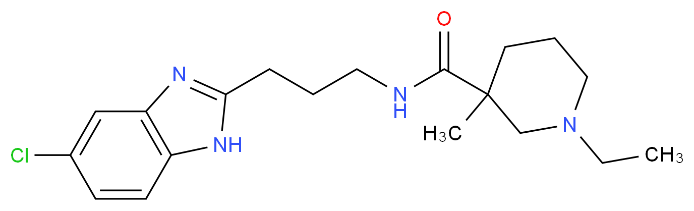 N-[3-(5-chloro-1H-benzimidazol-2-yl)propyl]-1-ethyl-3-methyl-3-piperidinecarboxamide_Molecular_structure_CAS_)