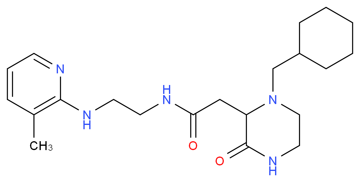 2-[1-(cyclohexylmethyl)-3-oxo-2-piperazinyl]-N-{2-[(3-methyl-2-pyridinyl)amino]ethyl}acetamide_Molecular_structure_CAS_)