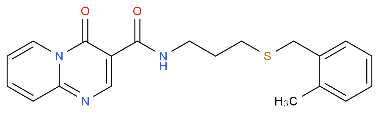 N-{3-[(2-methylbenzyl)thio]propyl}-4-oxo-4H-pyrido[1,2-a]pyrimidine-3-carboxamide_Molecular_structure_CAS_)