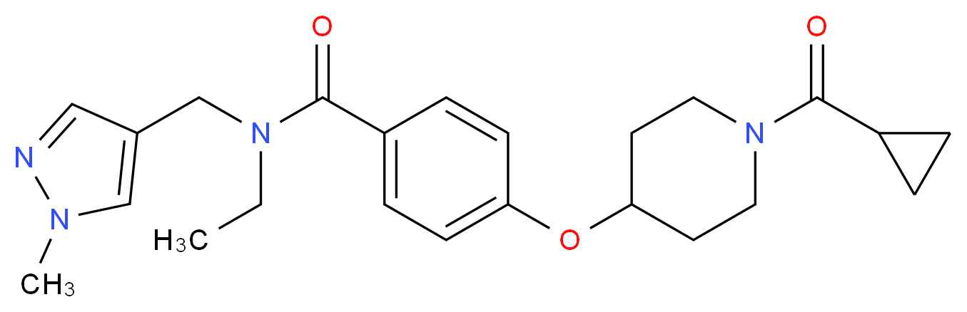 4-{[1-(cyclopropylcarbonyl)-4-piperidinyl]oxy}-N-ethyl-N-[(1-methyl-1H-pyrazol-4-yl)methyl]benzamide_Molecular_structure_CAS_)