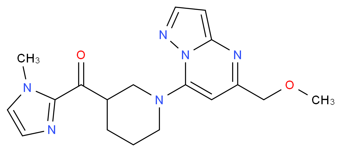 {1-[5-(methoxymethyl)pyrazolo[1,5-a]pyrimidin-7-yl]-3-piperidinyl}(1-methyl-1H-imidazol-2-yl)methanone_Molecular_structure_CAS_)