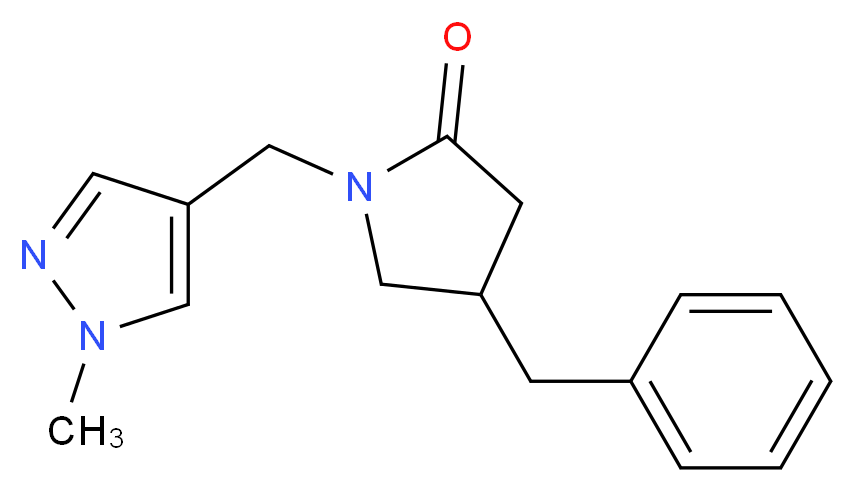 4-benzyl-1-[(1-methyl-1H-pyrazol-4-yl)methyl]pyrrolidin-2-one_Molecular_structure_CAS_)