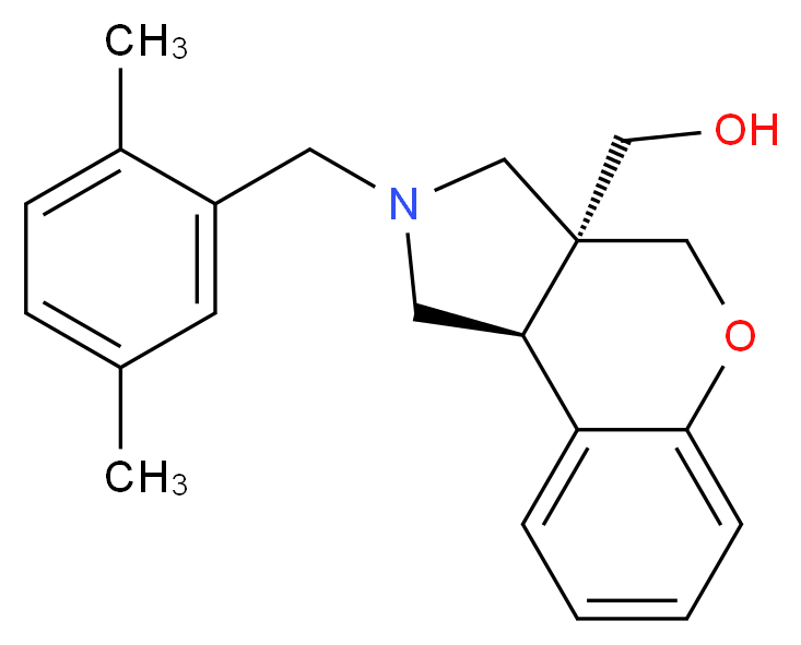 [(3aS*,9bS*)-2-(2,5-dimethylbenzyl)-1,2,3,9b-tetrahydrochromeno[3,4-c]pyrrol-3a(4H)-yl]methanol_Molecular_structure_CAS_)