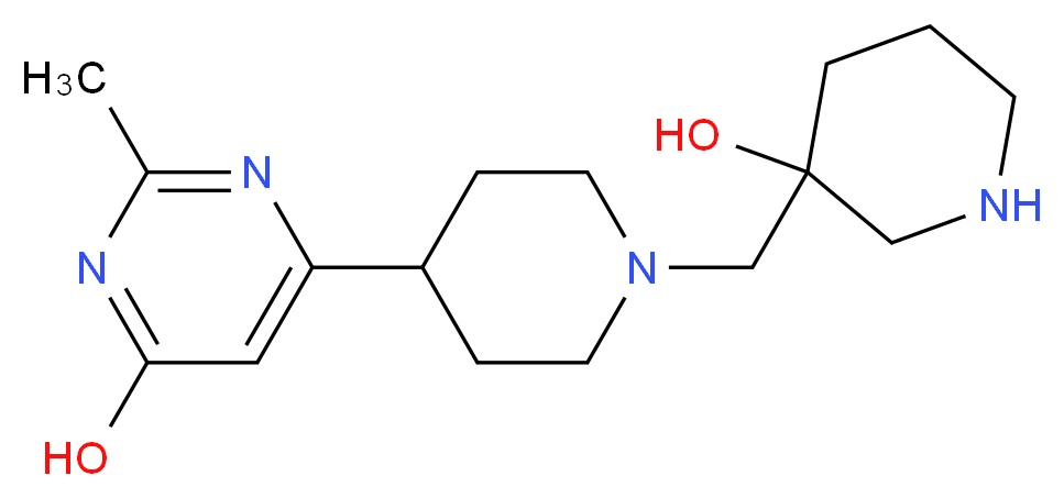 6-{1-[(3-hydroxypiperidin-3-yl)methyl]piperidin-4-yl}-2-methylpyrimidin-4-ol_Molecular_structure_CAS_)