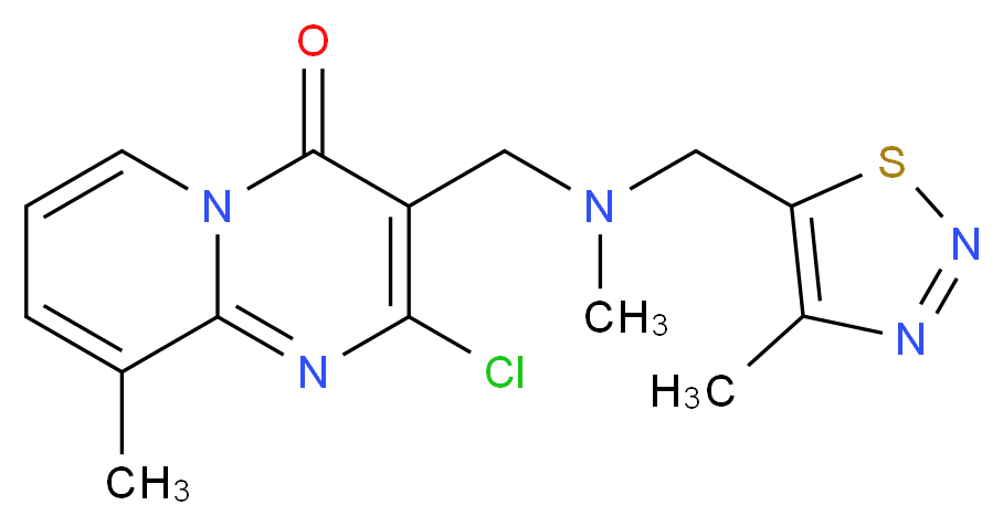2-chloro-9-methyl-3-({methyl[(4-methyl-1,2,3-thiadiazol-5-yl)methyl]amino}methyl)-4H-pyrido[1,2-a]pyrimidin-4-one_Molecular_structure_CAS_)