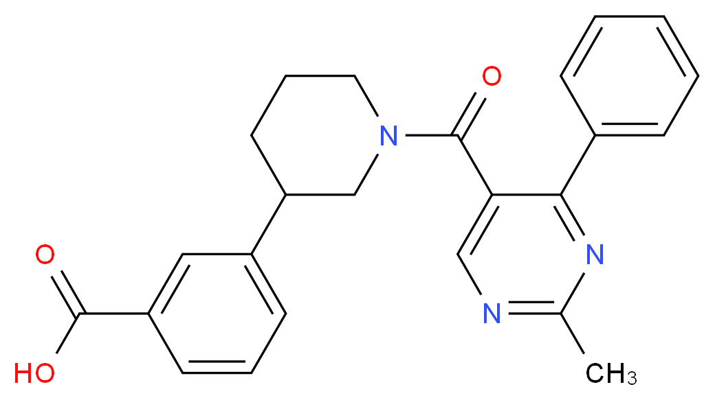 3-{1-[(2-methyl-4-phenylpyrimidin-5-yl)carbonyl]piperidin-3-yl}benzoic acid_Molecular_structure_CAS_)
