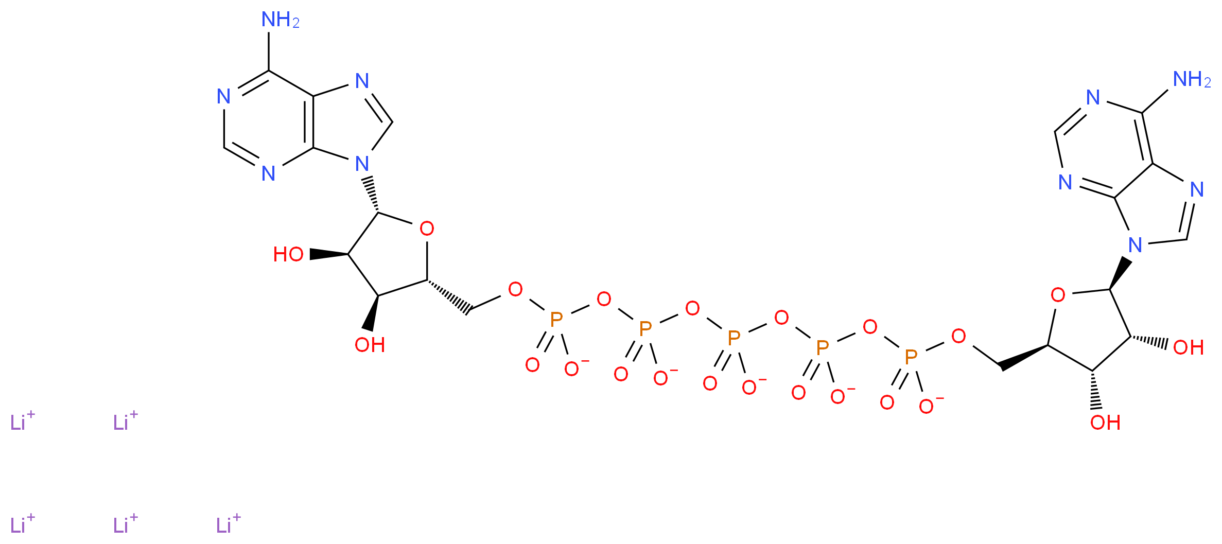 P1,P5-Di(adenosine-5′) pentaphosphate trilithium salt_Molecular_structure_CAS_75522-97-3)