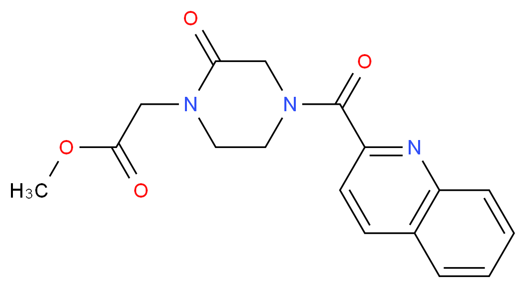 methyl [2-oxo-4-(2-quinolinylcarbonyl)-1-piperazinyl]acetate_Molecular_structure_CAS_)