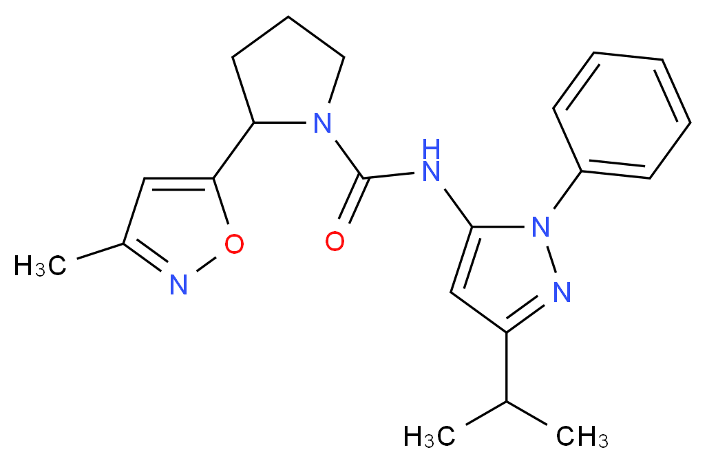 N-(3-isopropyl-1-phenyl-1H-pyrazol-5-yl)-2-(3-methylisoxazol-5-yl)pyrrolidine-1-carboxamide_Molecular_structure_CAS_)