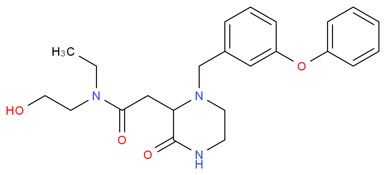 N-ethyl-N-(2-hydroxyethyl)-2-[3-oxo-1-(3-phenoxybenzyl)-2-piperazinyl]acetamide_Molecular_structure_CAS_)