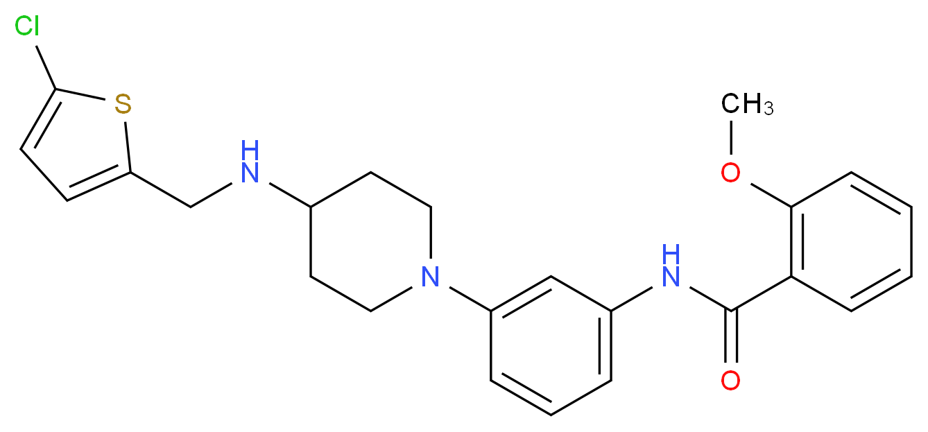 N-[3-(4-{[(5-chloro-2-thienyl)methyl]amino}-1-piperidinyl)phenyl]-2-methoxybenzamide_Molecular_structure_CAS_)